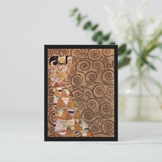 Erwartung einer schönen Frau Postkarte (Stehend Vorderseite)