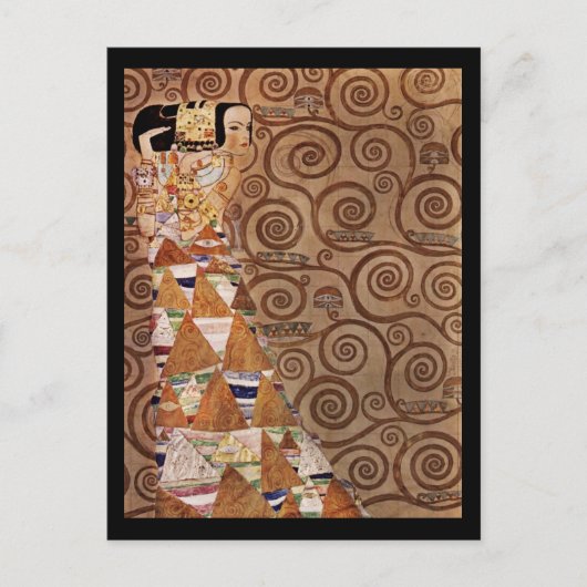 Erwartung einer schönen Frau Postkarte (Vorderseite)