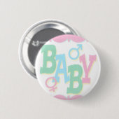 Erwartung eines Baby-Knopfes Button (Vorne & Hinten)