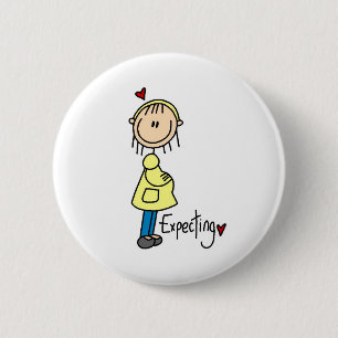 Erwartung eines Baby-Knopfes Button