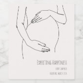Erwartung von Happiness Baby Schwangerschaft Ankün Weinetikett (Einzelnes Label)