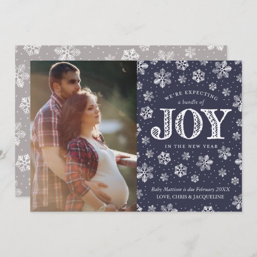 Erwartung von Joy Pregnancy Ankündigung Weihnachte (Vorne/Hinten)