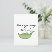 Erwartungen von Zwillingen - Erbsen in einem Pod Postkarte (Stehend Vorderseite)