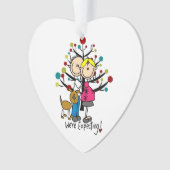 Erwartungsvolle Hundefeiertags-Acryl-Verzierung Ornament (Vorderseite)