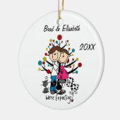 Erwartungsvolle Katzen-Hundeverzierung der Keramik Ornament (Links)