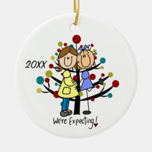 Erwartungsvolle Mama-Feiertags-Verzierung der Keramik Ornament