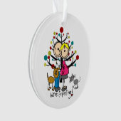 Erwartungsvolle Paare, Hund und Ornament (Vorderseite)