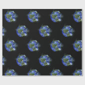 Erwecken blaue und grüne digitale Kunst Gaia fett Geschenkpapier (Flach)