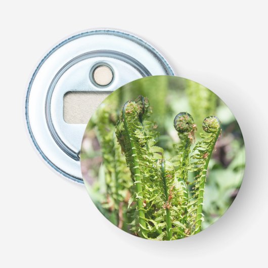 Erwecken des jungen Farns im Garten Flaschenöffner (Vorderseite)