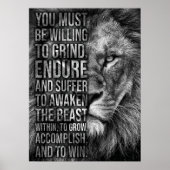 Erwecken Sie das Biest im Inneren - Löwengestein Poster (Vorne)