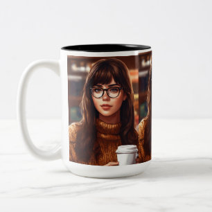 "Erwecken Sie Ihre Sinne: Die Reise eines Kaffeecu Zweifarbige Tasse