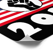 Erweckter Trump 2024 zum amerikanischen Flaggenpat Poster (Ecke)