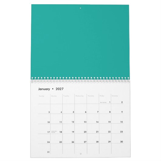 Erweitern Sie Ihr Design mit einem grünen Hintergr Kalender (Jan 2027)