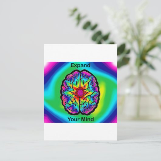Erweitern Sie Ihren Geist Postkarte (Stehend Vorderseite)
