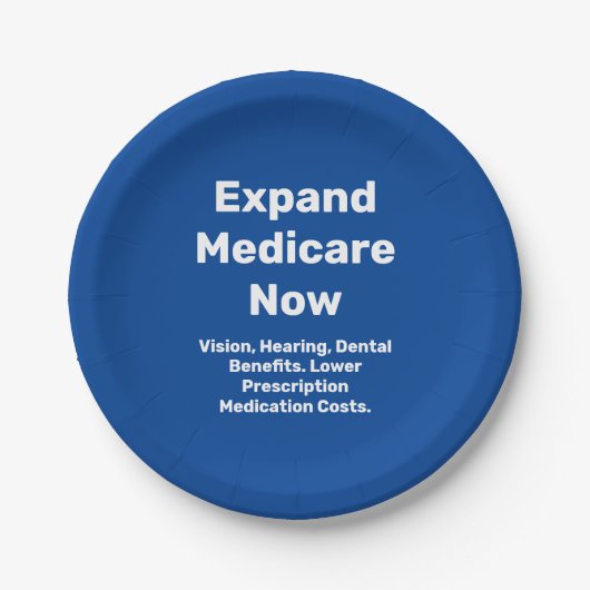 Erweitern Sie jetzt die Papierplatte von Medicare. Pappteller (Vorderseite)