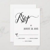 Erweitern von Schnörkeln UAWG Schwarz-Weiß-Karte RSVP Karte (Vorne/Hinten)