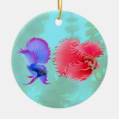Erweiternde Betta Splendens kämpfende Keramikornament (Vorne)