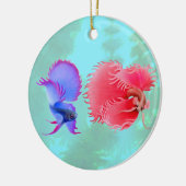 Erweiternde Betta Splendens kämpfende Keramikornament (Links)