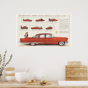 Erweitert 1956 Lincoln Premiere 4 Door Centerfold  Poster