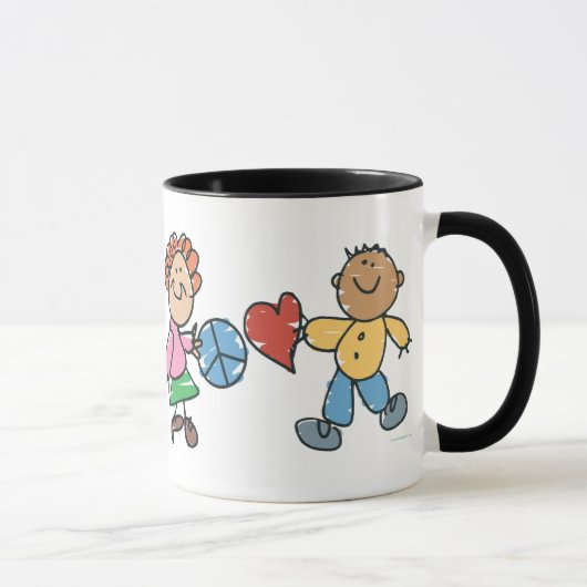 Erweiterte Hände des Friedens und der Liebe Tasse (Rechts)