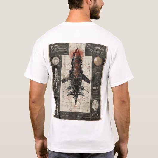 Erweiterte hyperreale Infografiken Schematics Tech T-Shirt (Rückseite)
