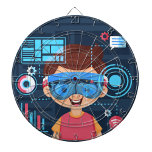 Erweiterte Realität Dartscheibe<br><div class="desc">Ein Cartoon mit heller Haut und braunem Haar,  der ein Headset mit virtueller Realität trägt.</div>