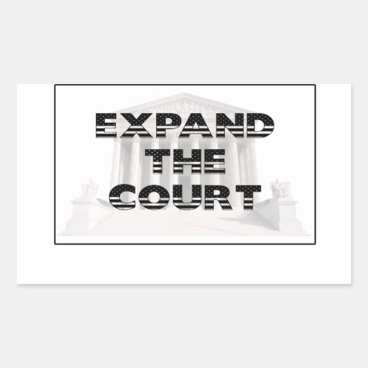Erweiterung des Gerichtshofs Rechteckiger Aufkleber (Vorderseite)