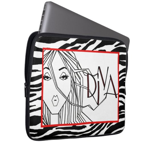 "Erweiterungen einer Diva" Laptopschutzhülle (Vorne Rechts)