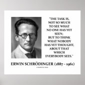 Erwin Schrödinger Task "Thunfisch bis heute denken Poster (Vorne)