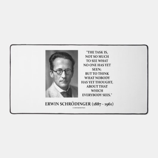 Erwin Schrödinger Task "Thunfisch bis heute denken Schreibtischunterlage (Vorderseite)