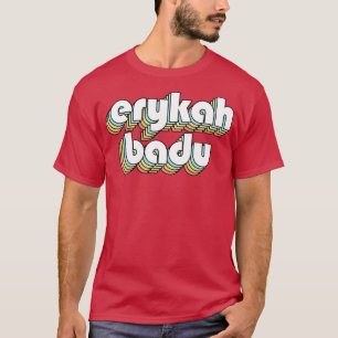 Erykah Badu Retro Rainbow Typografie im verblasste T-Shirt