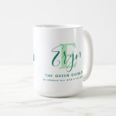 Eryn Name bedeutet Monogramm E grün Kaffeetasse (VorderseiteRechts)