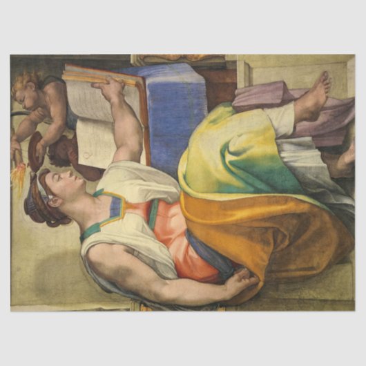 Erythraean Sibyl von Michelangelo Seidenpapier (Vorderseite)
