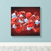 Erythrozyten mit Leukozyten Leinwanddruck (Insitu (Holzboden))