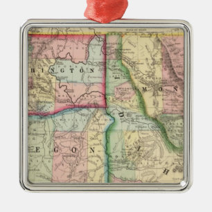 Erz, Wäsche, Idaho, Mont Karte durch Mitchell Silbernes Ornament
