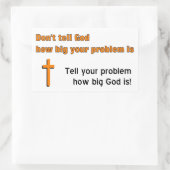 Erzähl Gott nicht, wie groß dein Problem ist Rechteckiger Aufkleber (Tasche)