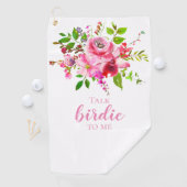 Erzählen Sie Birdie zu mir Wasserfarbe Rosa Sommer Golfhandtuch (Insitu)
