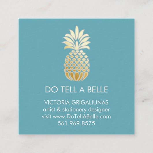 Erzählen Sie einen bellen Visitenkarten Quadratische Visitenkarte (Rückseite)