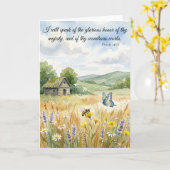 Erzählt von Gottes herrlichen Werken! Psalm 145:5 Karte (Gelbe Blume)