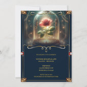 Erzählung so alt wie Zeit verzauberte Rose Quincea Einladung (Rückseite)