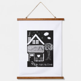 Erzählung Wandteppich Mit Holzrahmen