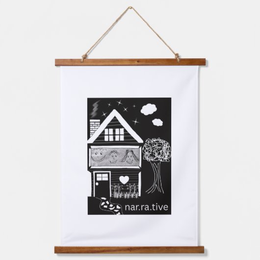 Erzählung Wandteppich Mit Holzrahmen (Vorderseite)