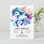 Erzauberndes Pferd zum Geburtstag Einladung (Stehend Vorderseite)