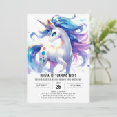 Erzauberndes Pferd zum Geburtstag Einladung (Stehend Vorderseite)
