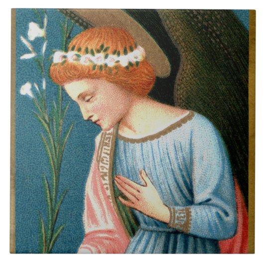 Erzengel Gabriel, Lippi-Verkündung (Detail) Fliese (Vorderseite)