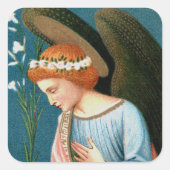 Erzengel Gabriel, Lippi-Verkündung (Detail) Quadratischer Aufkleber (Vorderseite)