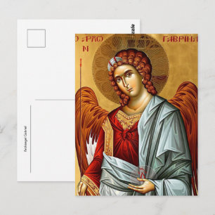 Erzengel Gabriel Orthodoxe christliche Ikone Postkarte