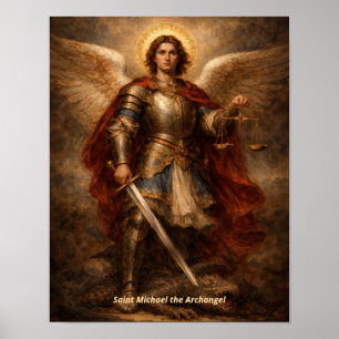 Erzengel Michael besiegt Drachen Kunst Poster