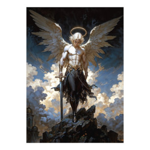 Erzengel-Michael-Fantasy-Illustration Fotodruck