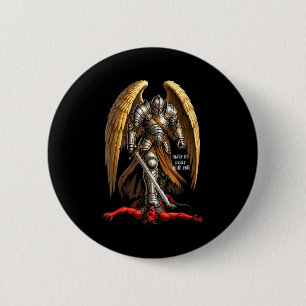 Erzengel Michael Glaube Design Macht keinen Friede Button